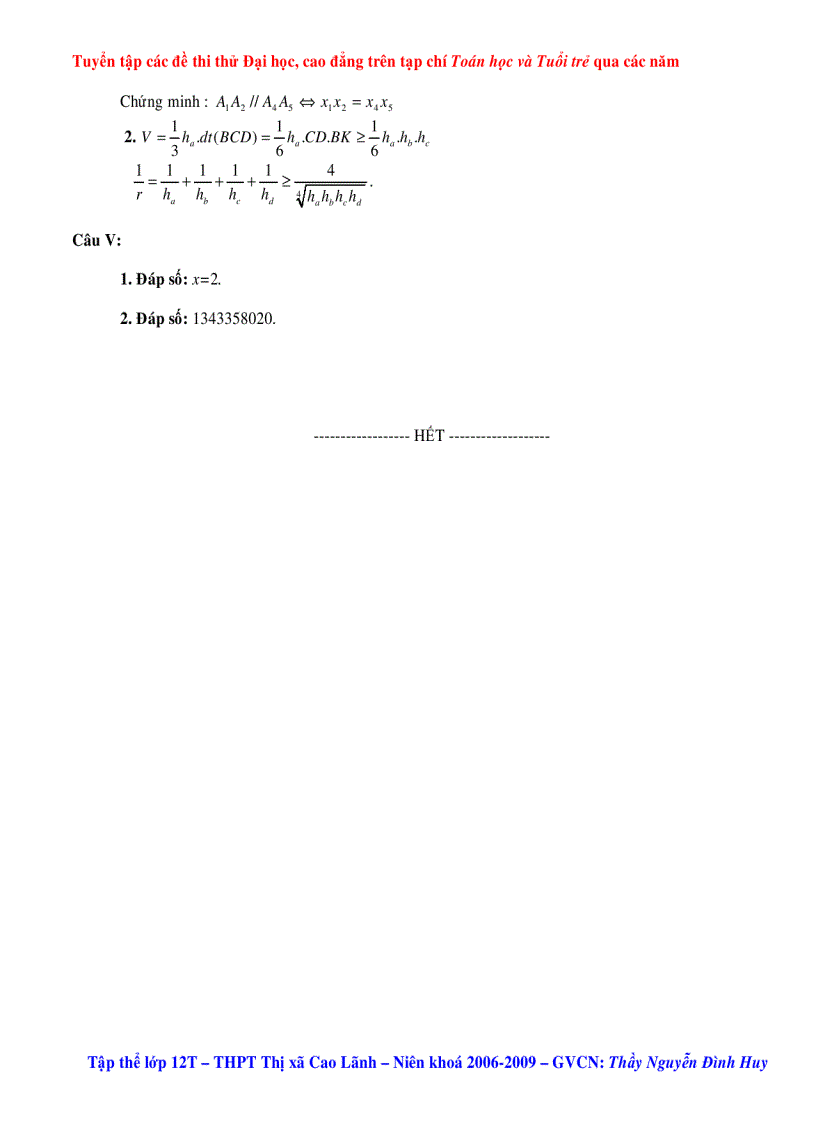 image for page Tuyển tập các đề thi thử Đại Học CĐ các năm 1
