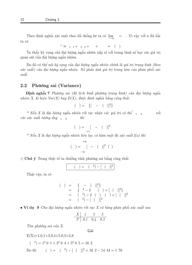 Xác suất thông kê Chương 2