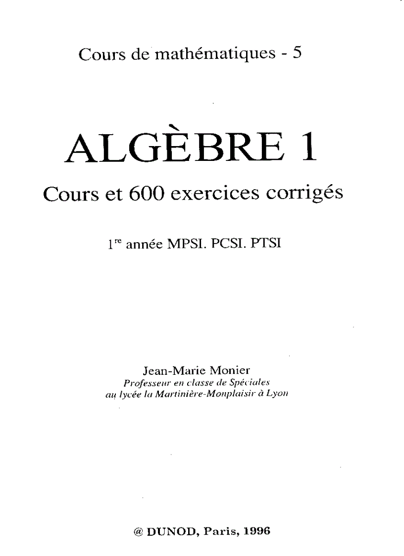 image for page Đại số 1 PFIEV 1