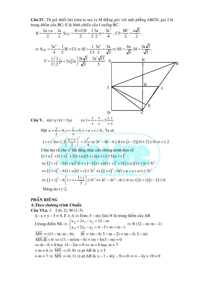 image for page Đề thi đh khối a 2009 có đáp án sưu tầm 1