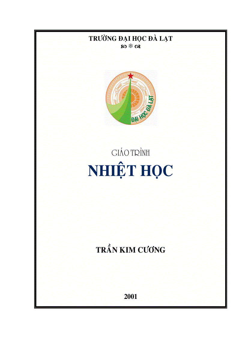 Giáo trình nhiệt học