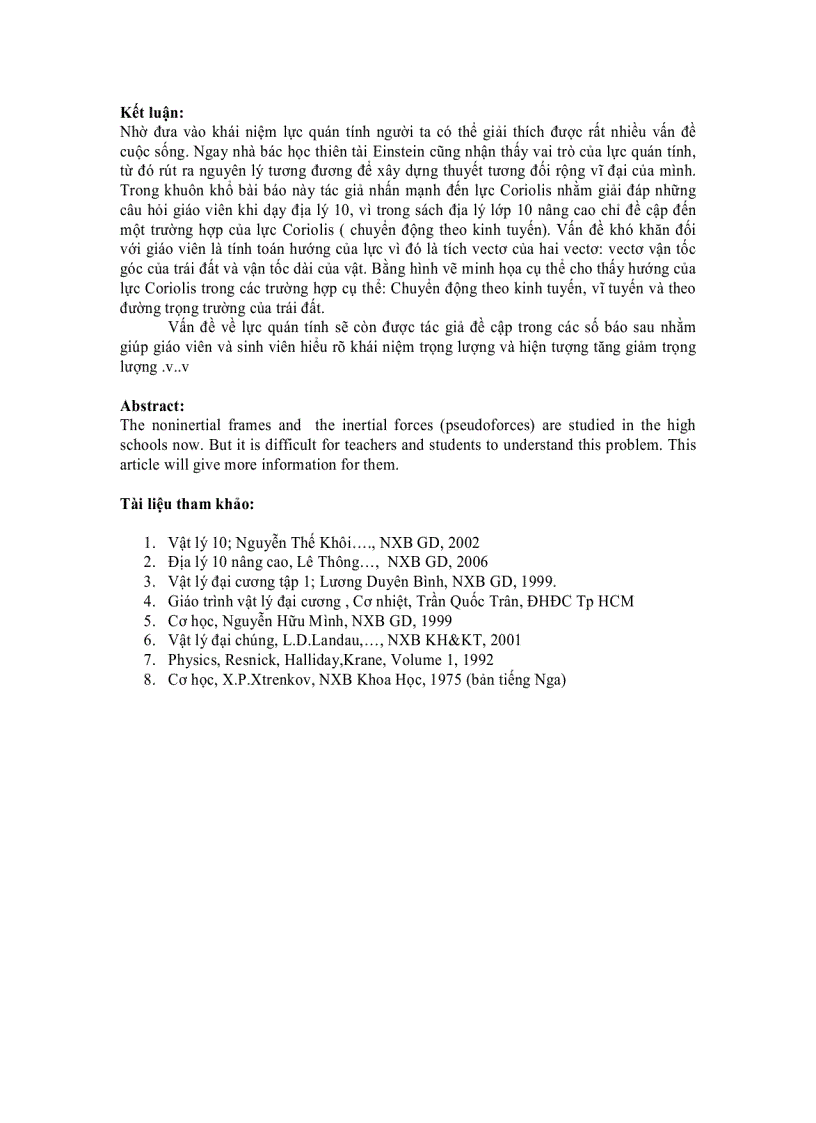 image for page Hệ quy chiếu phi quán tính