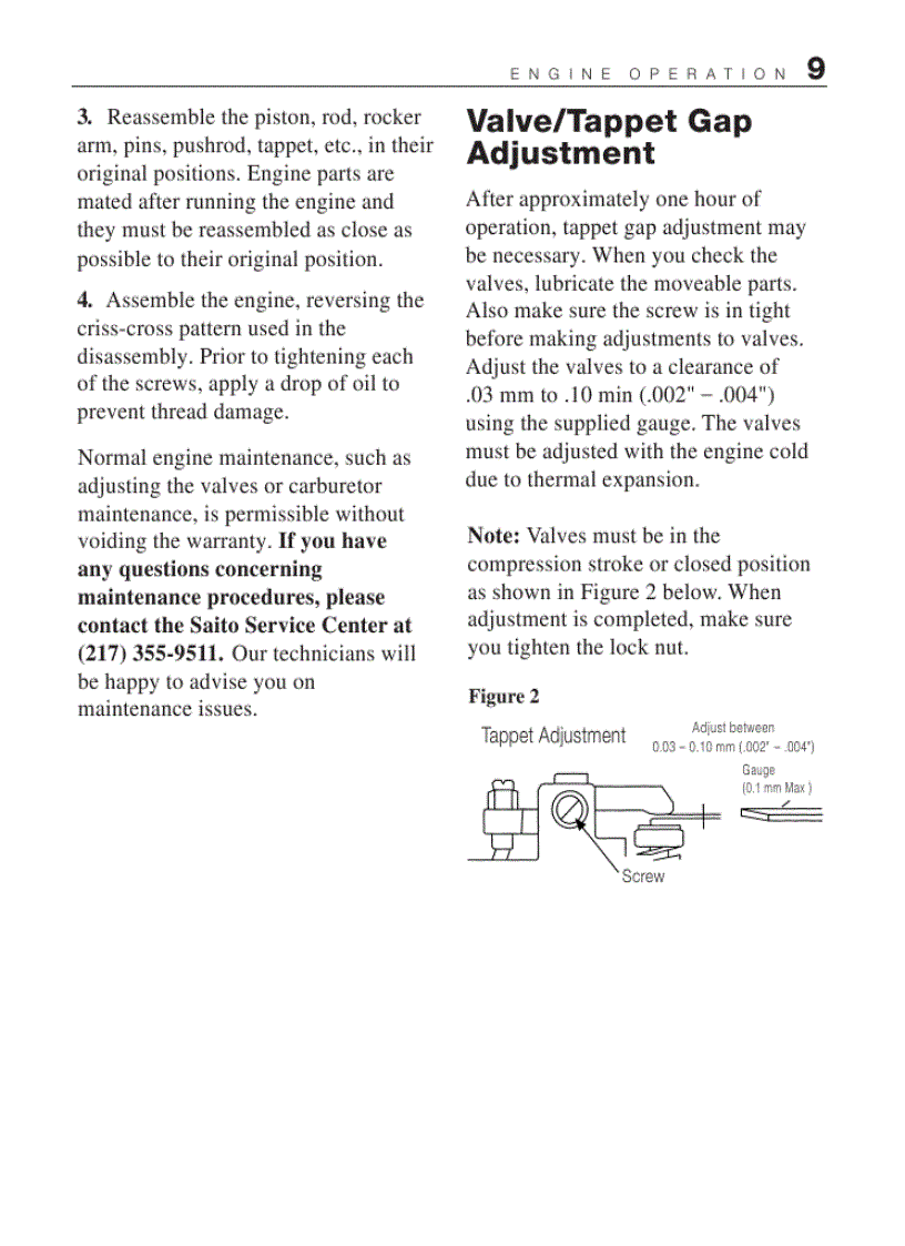 image for page SAITO Small Medium single cylinder Manual