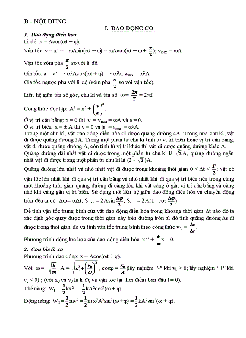 image for page Tổng hợp các công thức lý của tất cả các chương 12