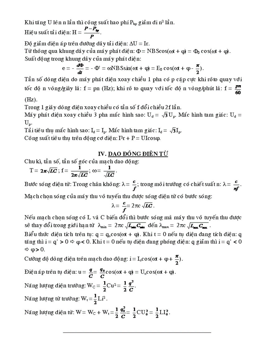 image for page Tổng hợp các công thức lý của tất cả các chương 12