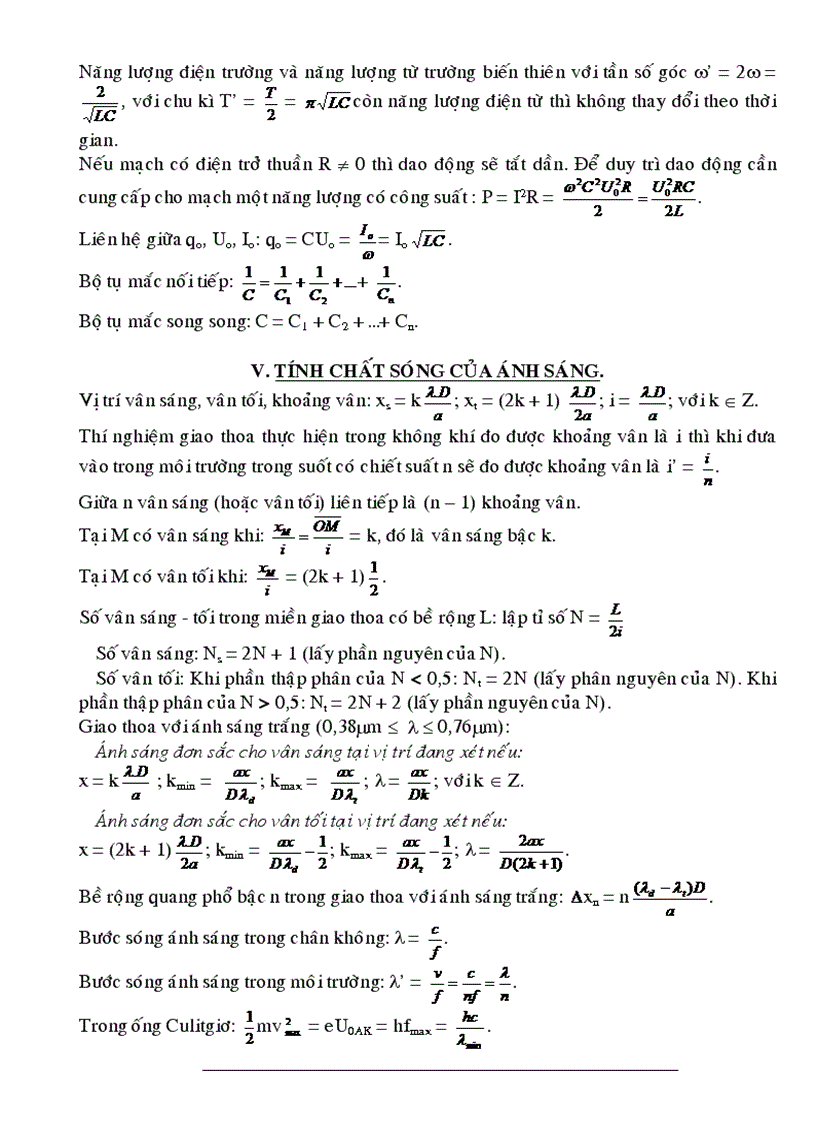 image for page Tổng hợp các công thức lý của tất cả các chương 12