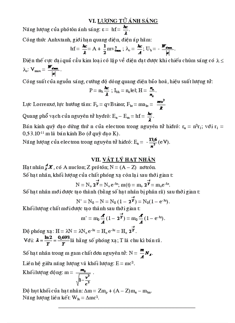 image for page Tổng hợp các công thức lý của tất cả các chương 12