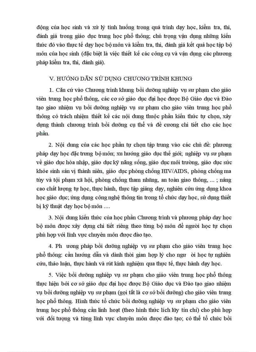 image for page Ban hành Chương trình khung bồi dưỡng nghiệp vụ sư phạm cho giáo viên trung học phổ thông