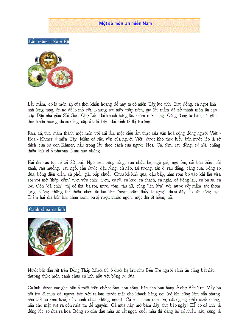 image for page Các món ăn miền nam