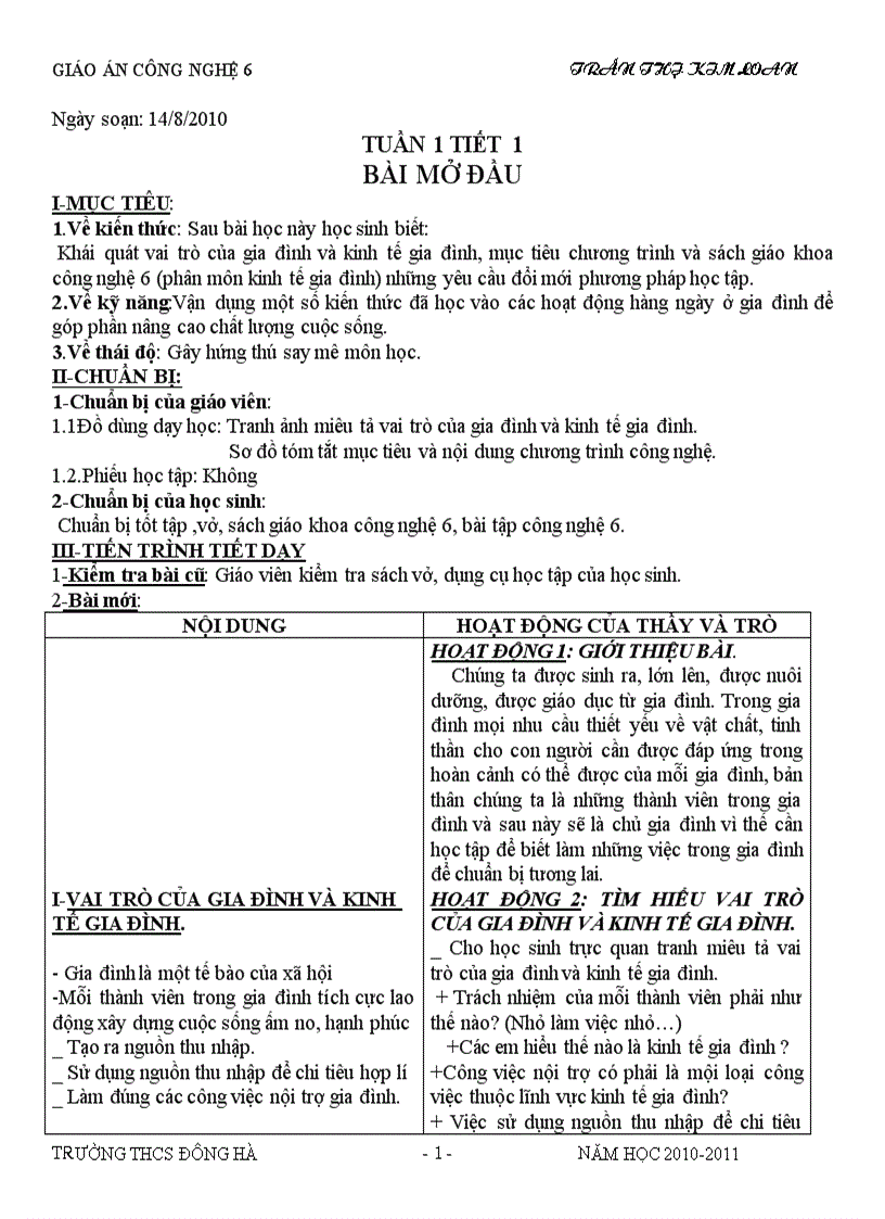 image for page Cn6 hoc kì i 2010 2011 theo chuẩn ktkn