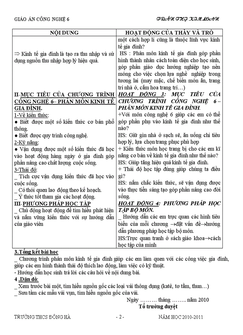 image for page Cn6 hoc kì i 2010 2011 theo chuẩn ktkn