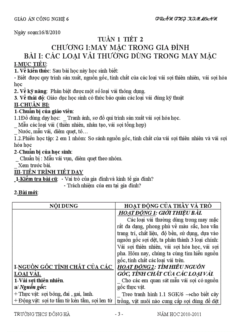 image for page Cn6 hoc kì i 2010 2011 theo chuẩn ktkn