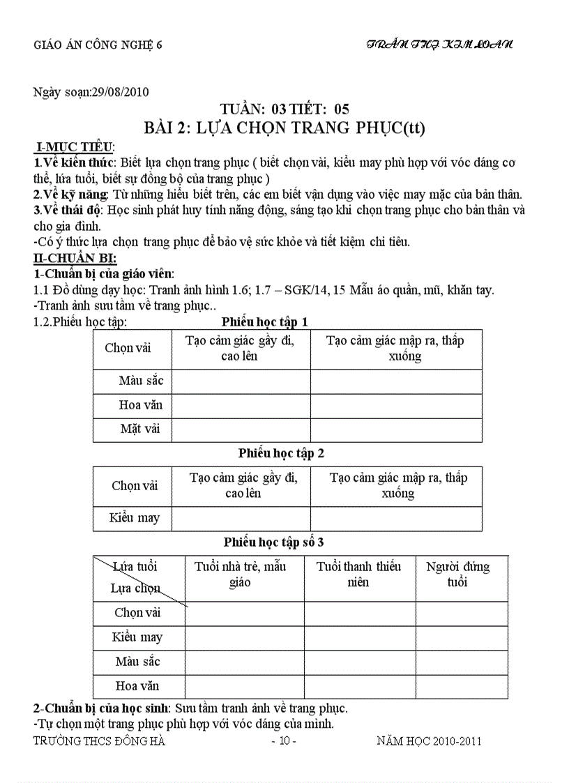 image for page Cn6 hoc kì i 2010 2011 theo chuẩn ktkn