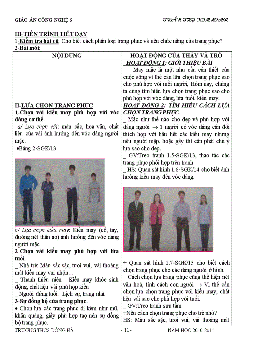 image for page Cn6 hoc kì i 2010 2011 theo chuẩn ktkn