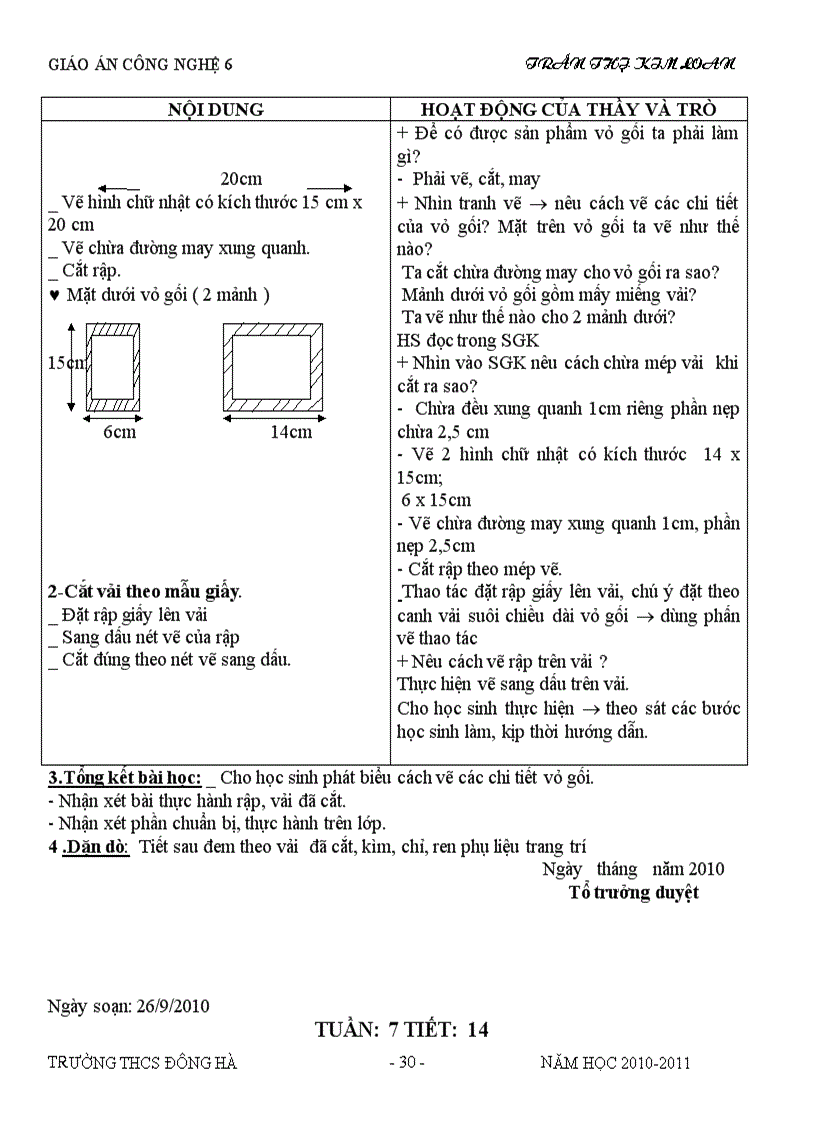 image for page Cn6 hoc kì i 2010 2011 theo chuẩn ktkn