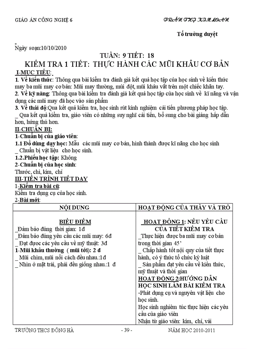 image for page Cn6 hoc kì i 2010 2011 theo chuẩn ktkn