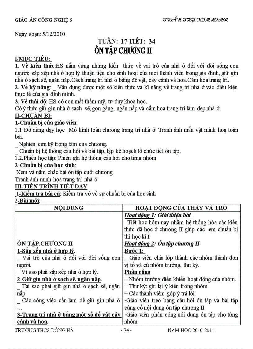 image for page Cn6 hoc kì i 2010 2011 theo chuẩn ktkn