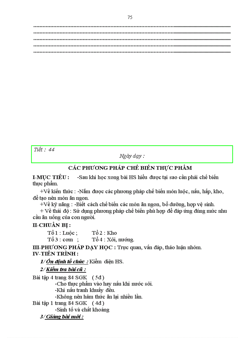 image for page Công nghệ 6 từ tiết 1 đến tiết 20