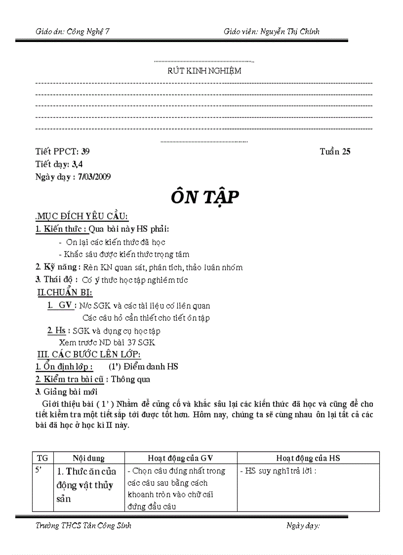 image for page Công Nghệ 7 Chuẩn KT KN
