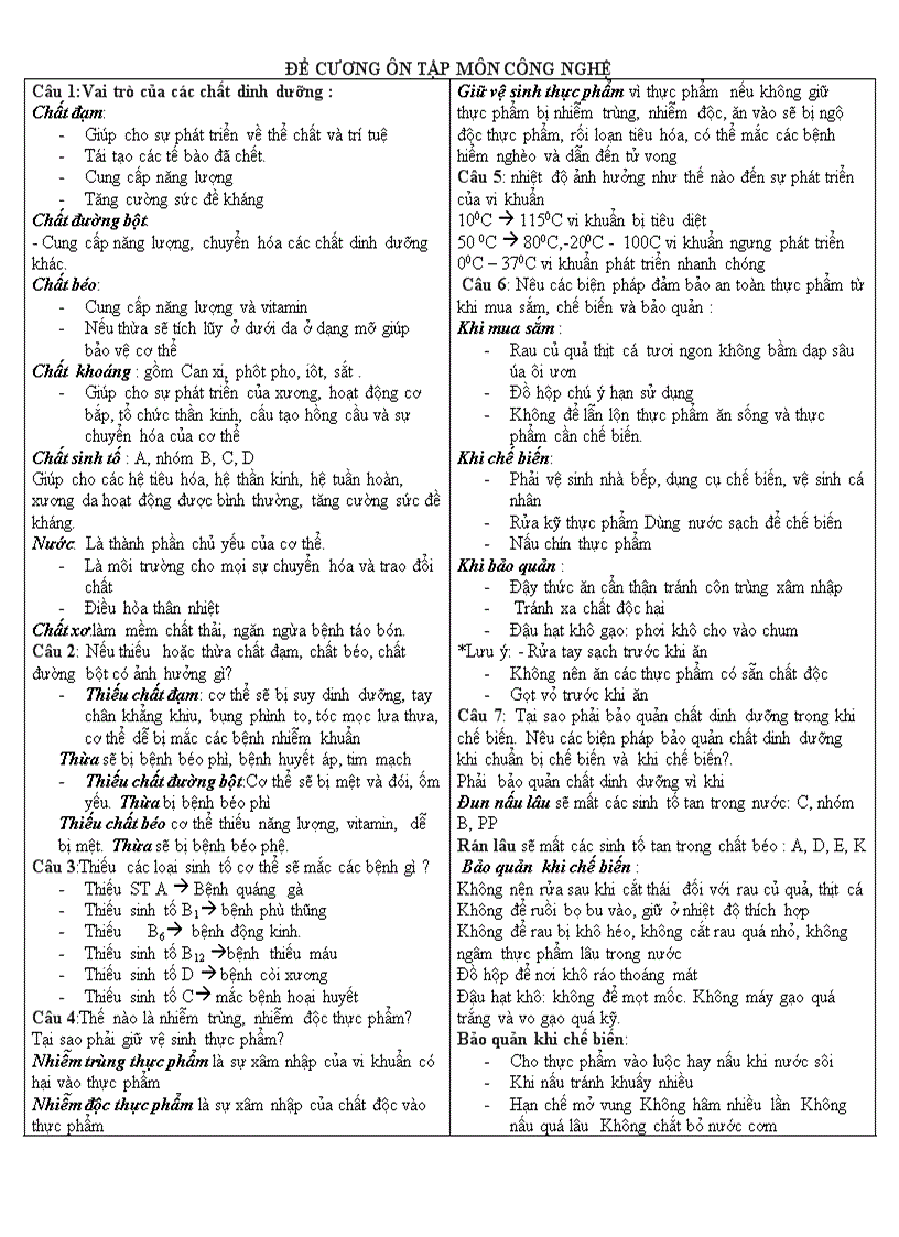image for page De cuong on tap cong nghe 6 ky ii nam 2010 2011