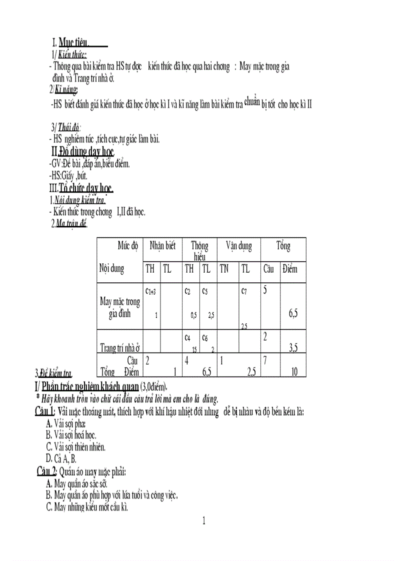image for page Đề kiểm tra học ki i công nghệ 6 2012