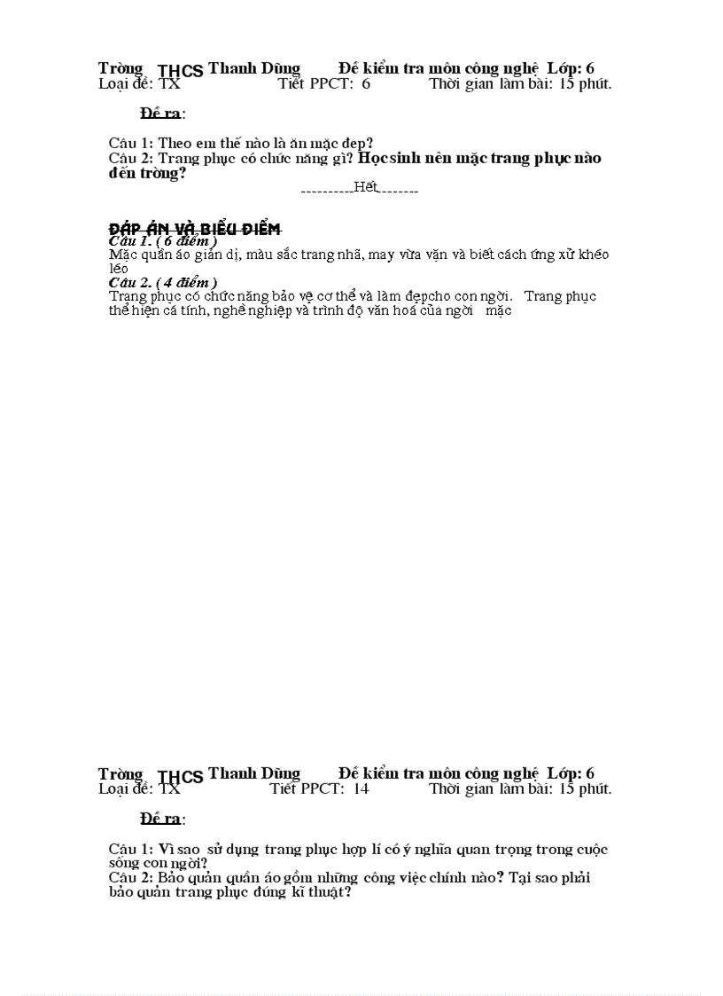 image for page De kiem tra cong nghe 6 ca nam co dap an