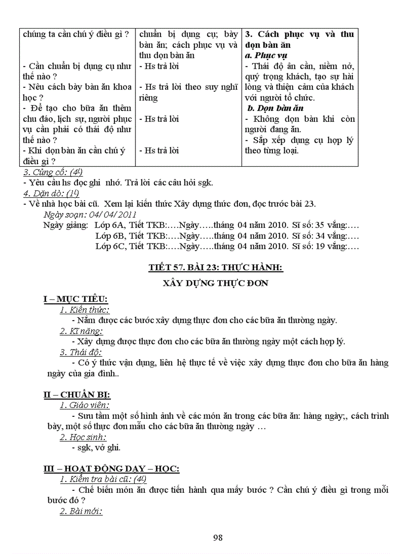 image for page Giáo án CN 6 chuẩn 2011