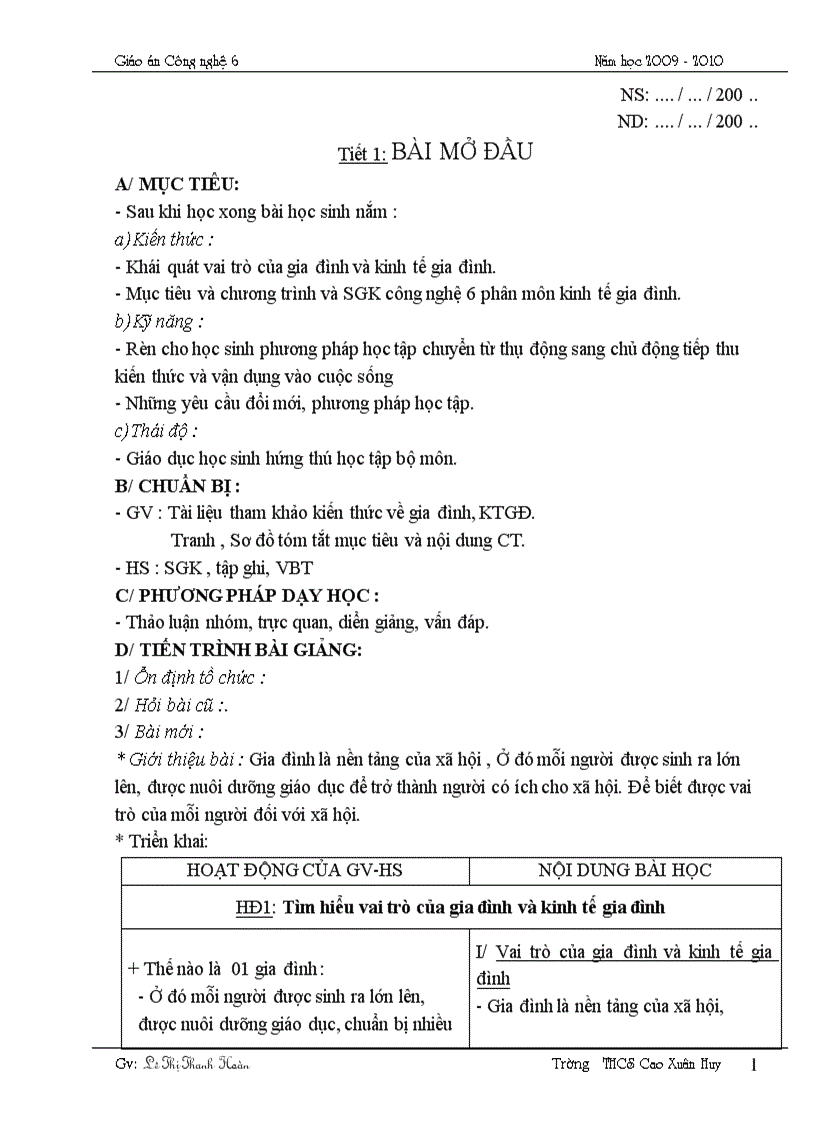 image for page Giáo án Công nghệ 6 2009 2010