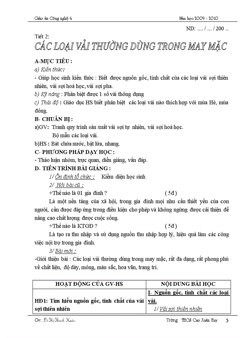 image for page Giáo án Công nghệ 6 2009 2010