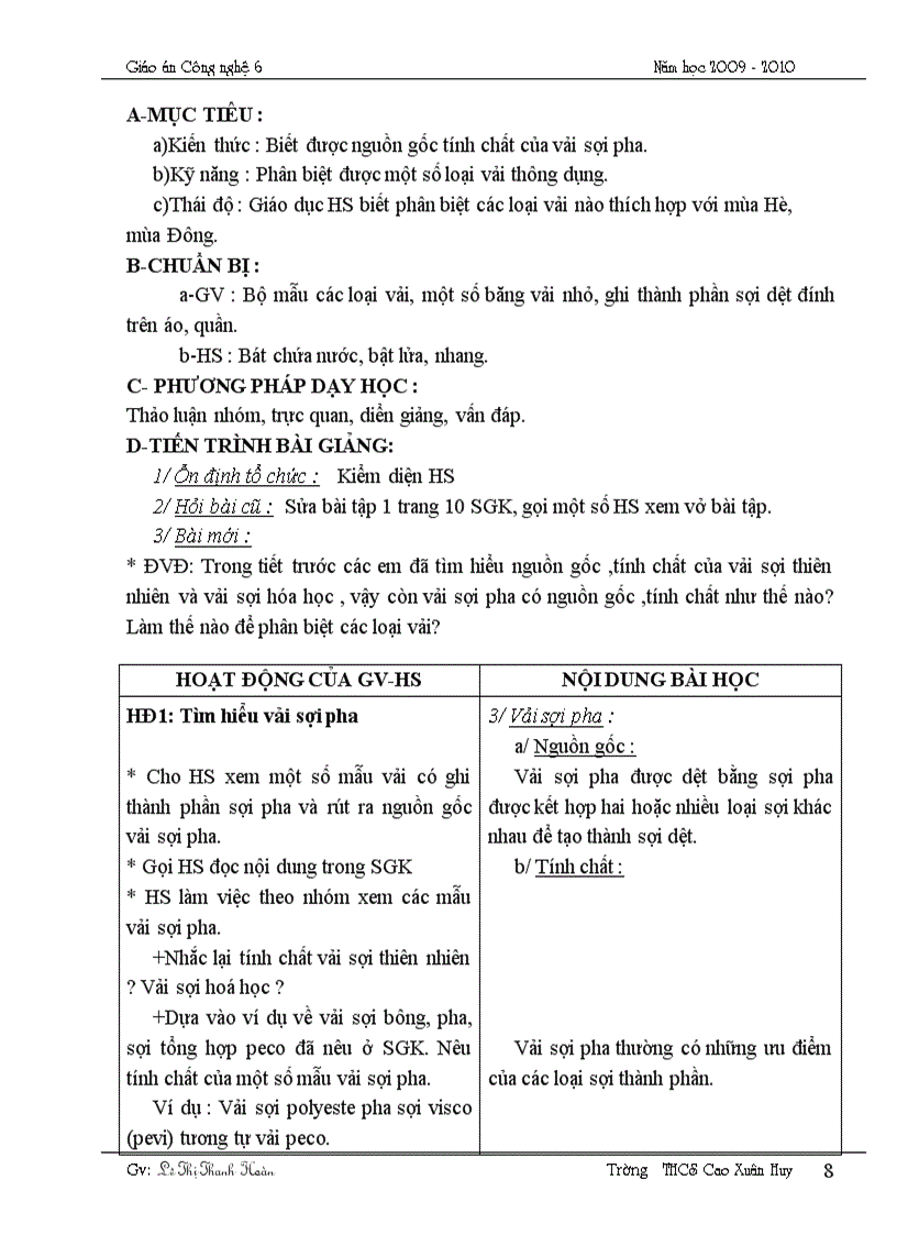 image for page Giáo án Công nghệ 6 2009 2010