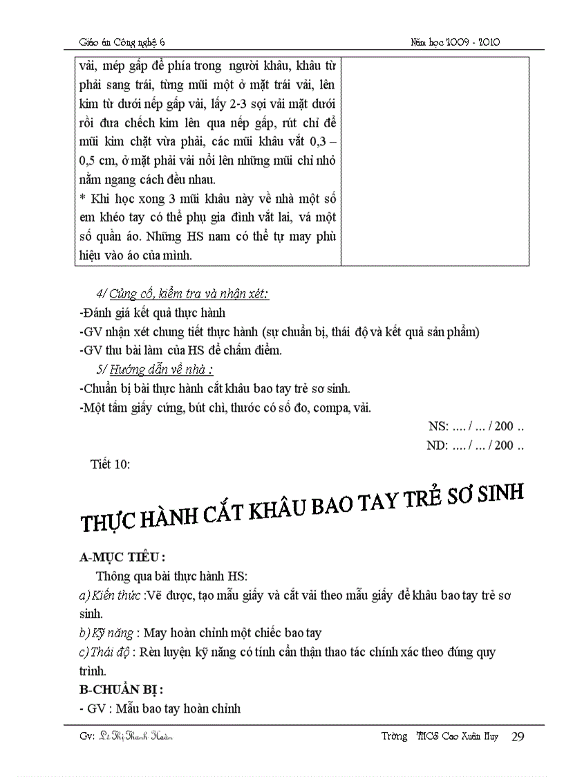 image for page Giáo án Công nghệ 6 2009 2010