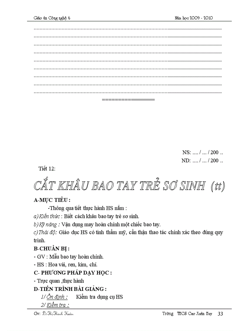 image for page Giáo án Công nghệ 6 2009 2010