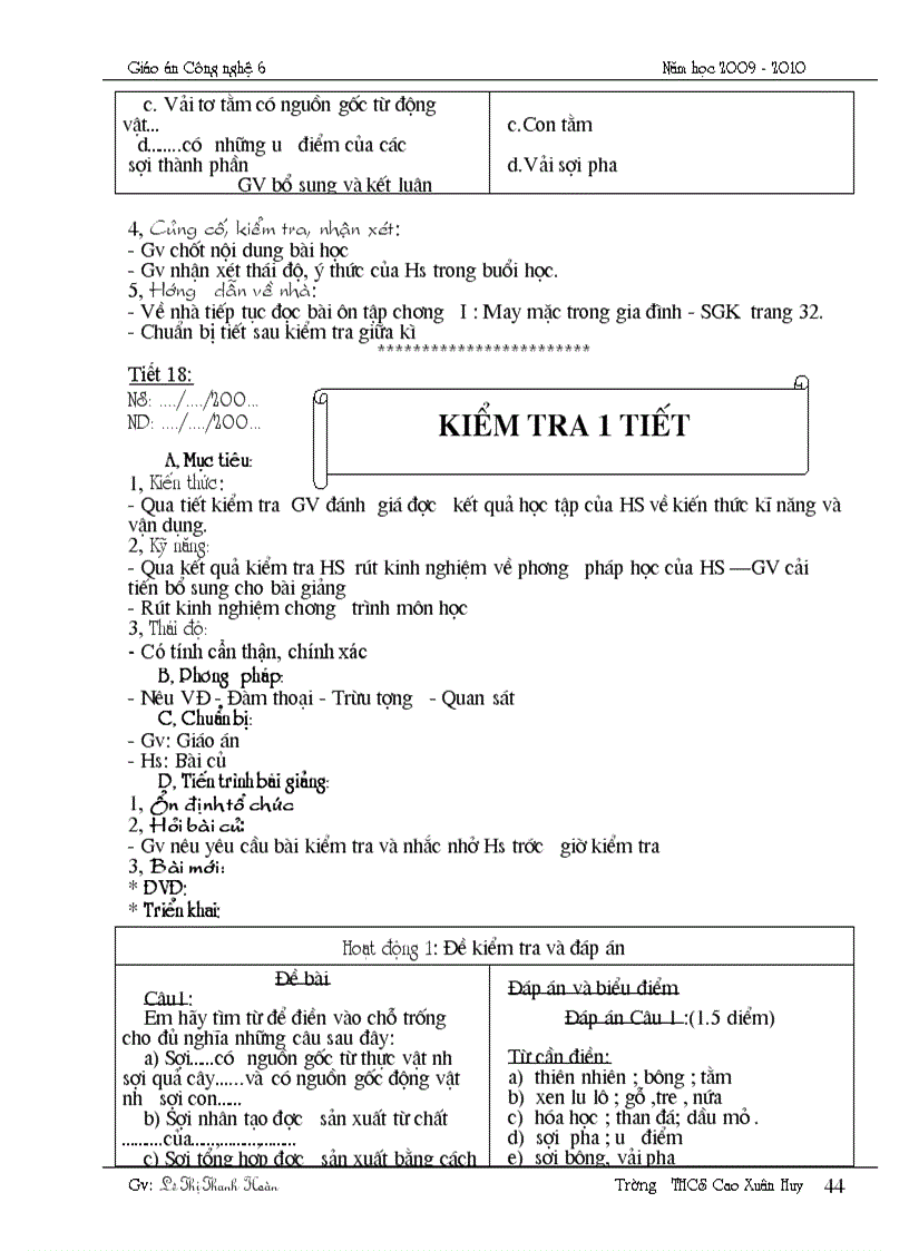 image for page Giáo án Công nghệ 6 2009 2010