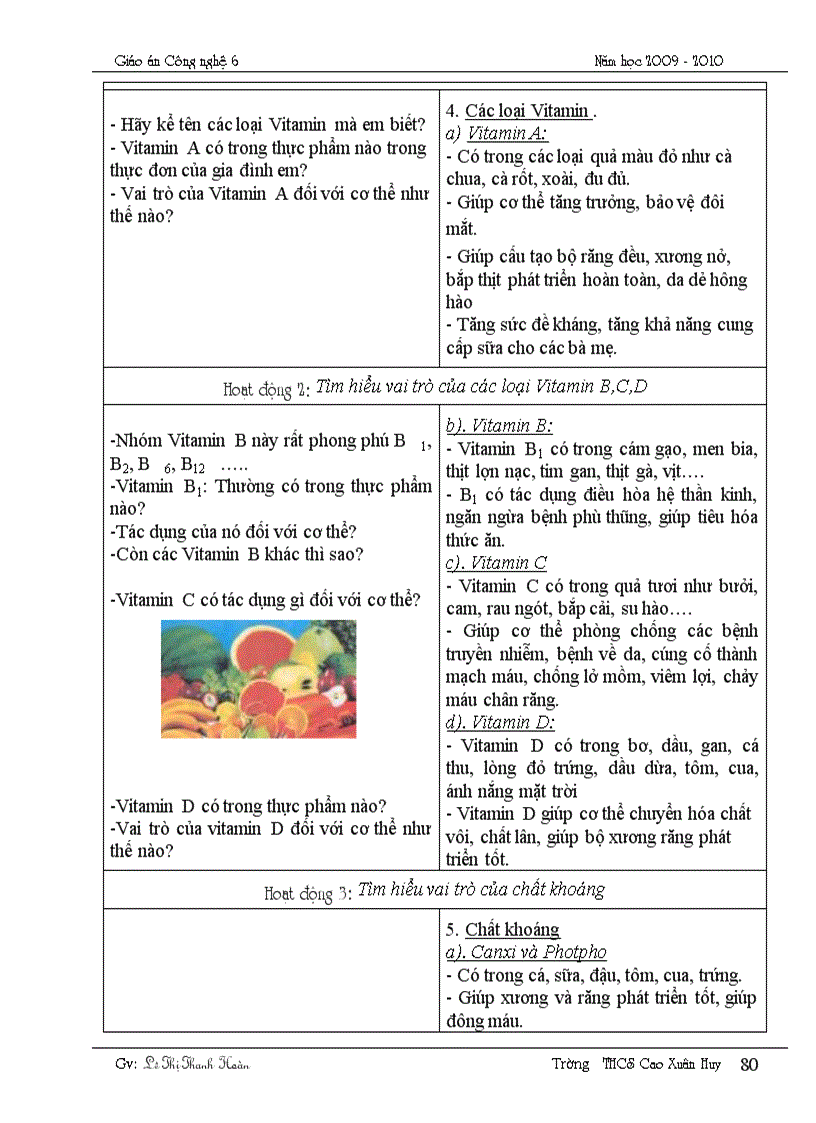 image for page Giáo án Công nghệ 6 2009 2010