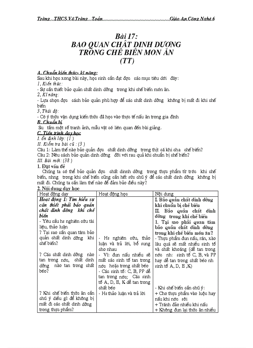 image for page Giao an cong nghe 6 bai 15 16 17