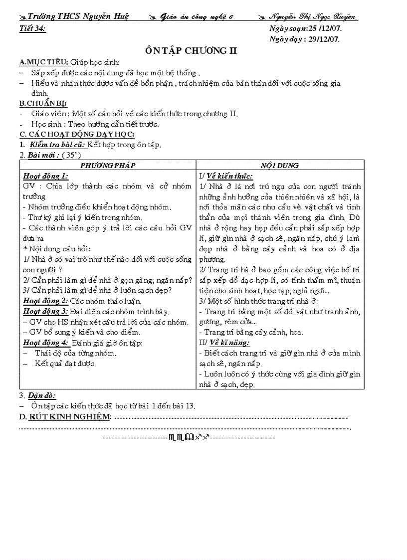 image for page Giáo án Công nghệ 6 học kỳ I