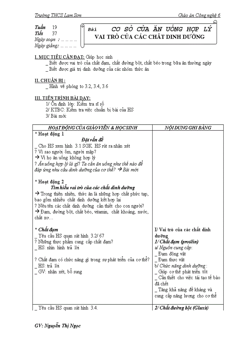 image for page Giáo án Công nghệ 6 học kỳ II