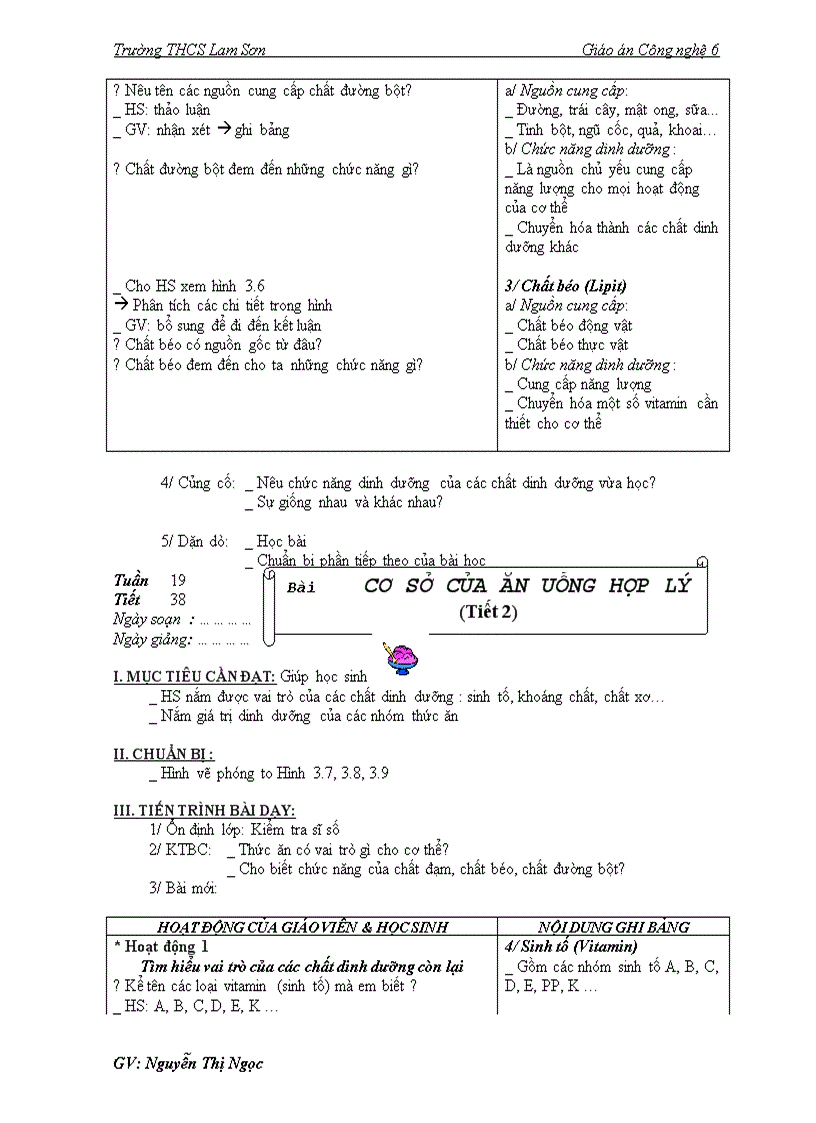 image for page Giáo án Công nghệ 6 học kỳ II