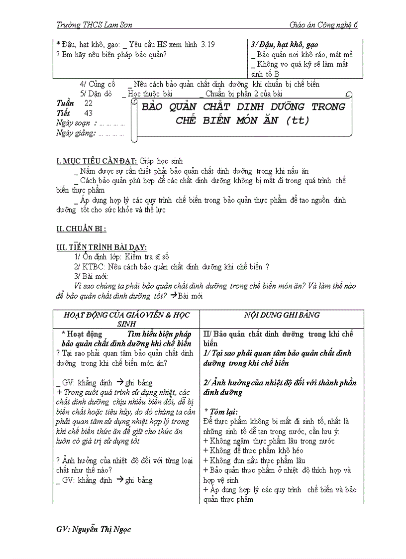 image for page Giáo án Công nghệ 6 học kỳ II