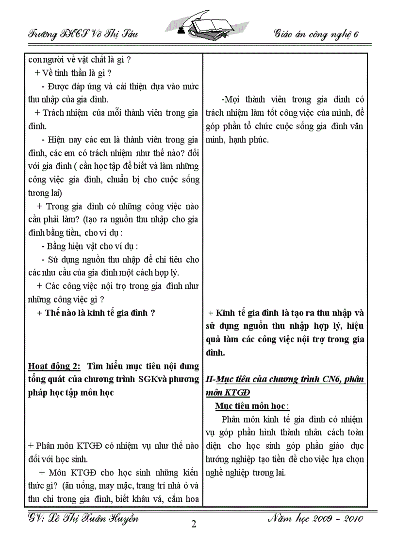 image for page Giáo án công nghệ 6 tiết 1 đến tiết 50