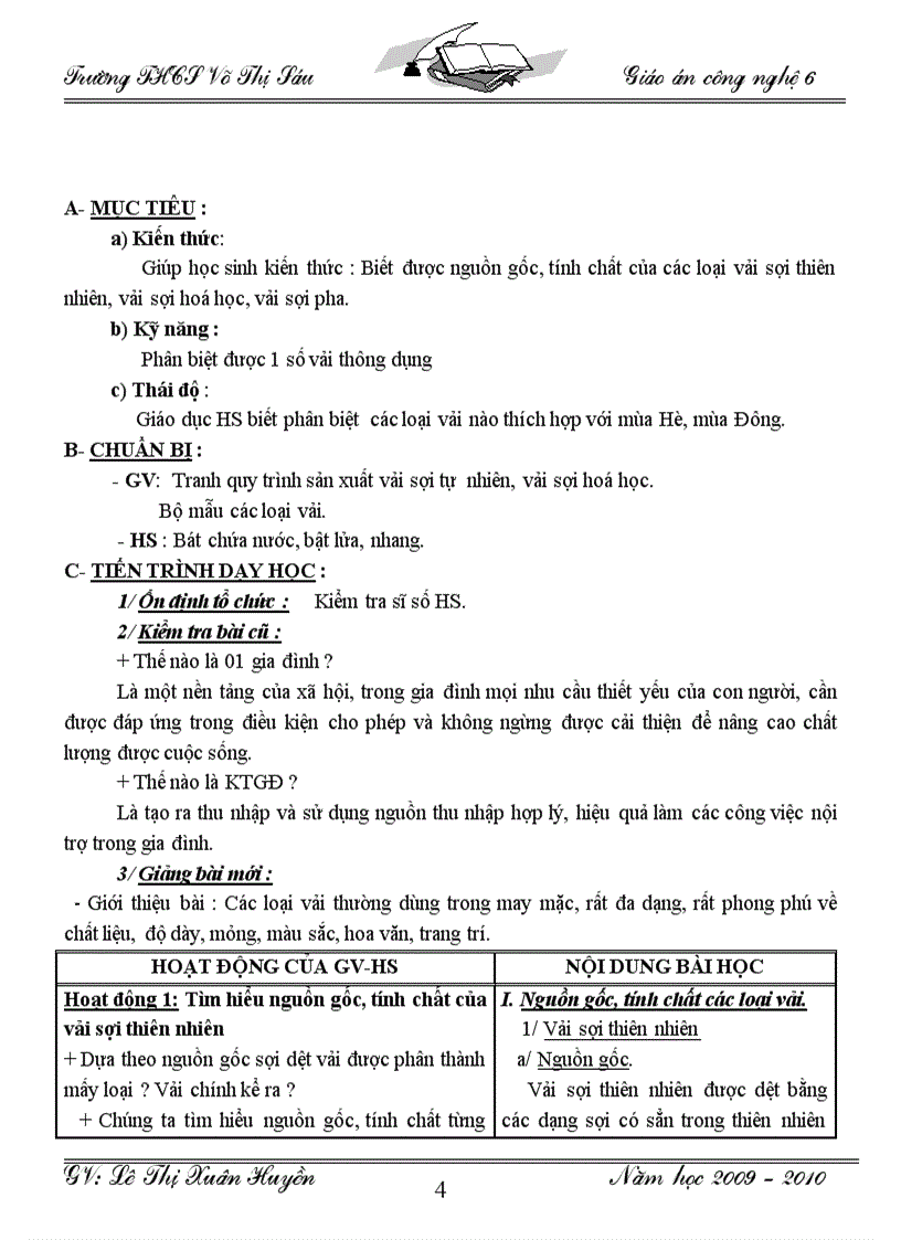 image for page Giáo án công nghệ 6 tiết 1 đến tiết 50