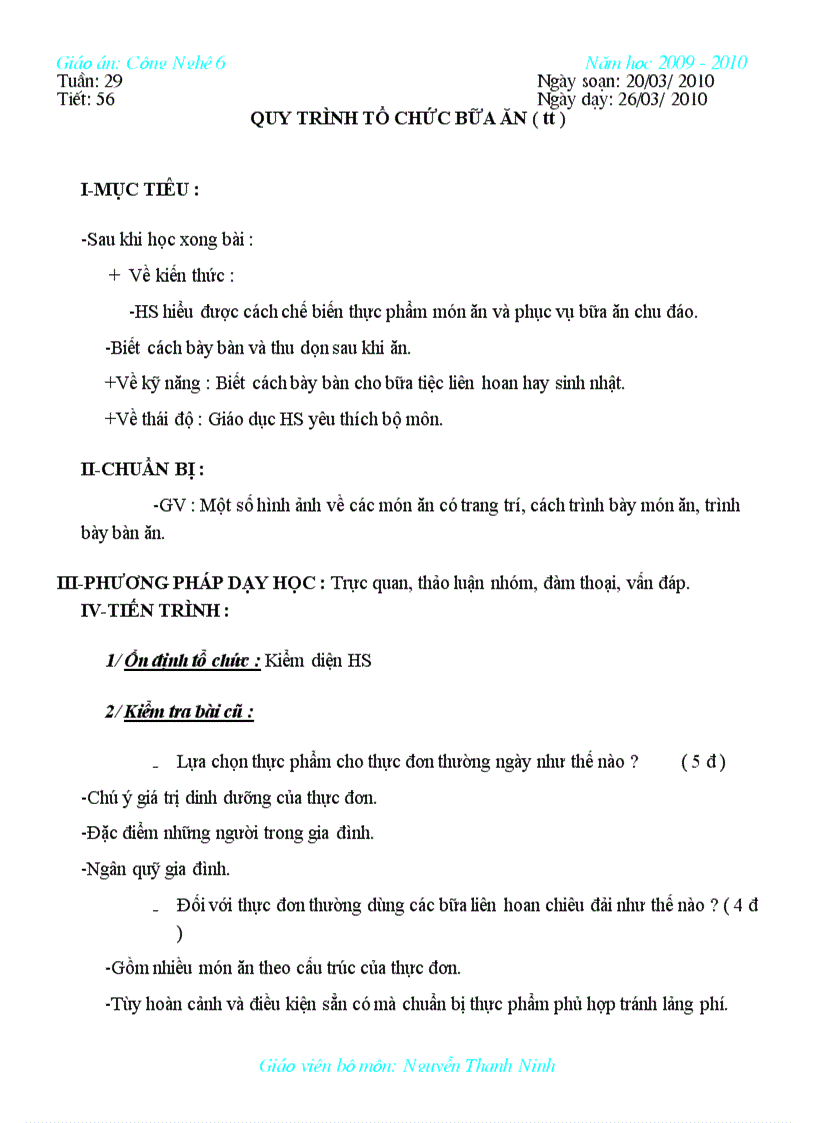 image for page Giao an Cong Nghe 6 tu tuan 13 tiet 26