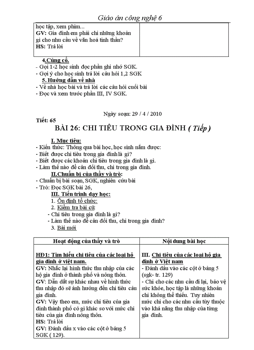 image for page Giáo án Công Nghệ 6 Cả năm chuẩn