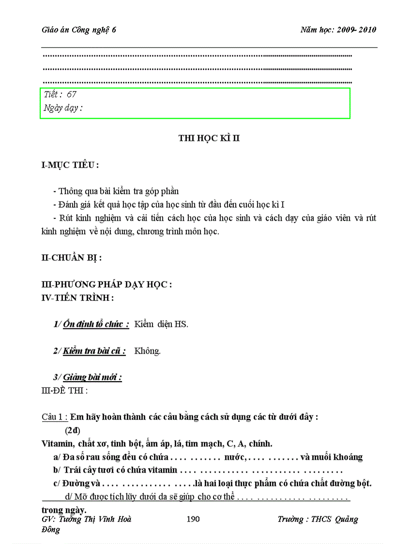 image for page Giao an Cong nghe 6 hay 1