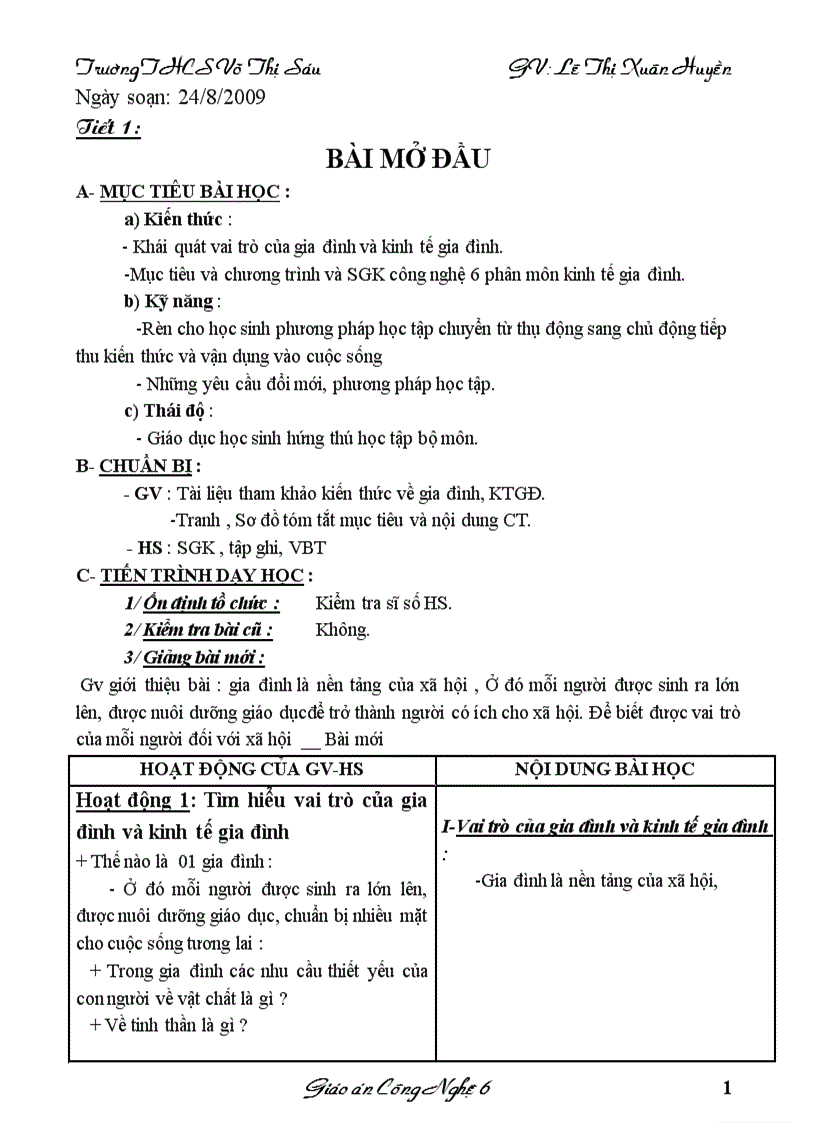 image for page Giáo án công nghệ 6 học kỳ 1