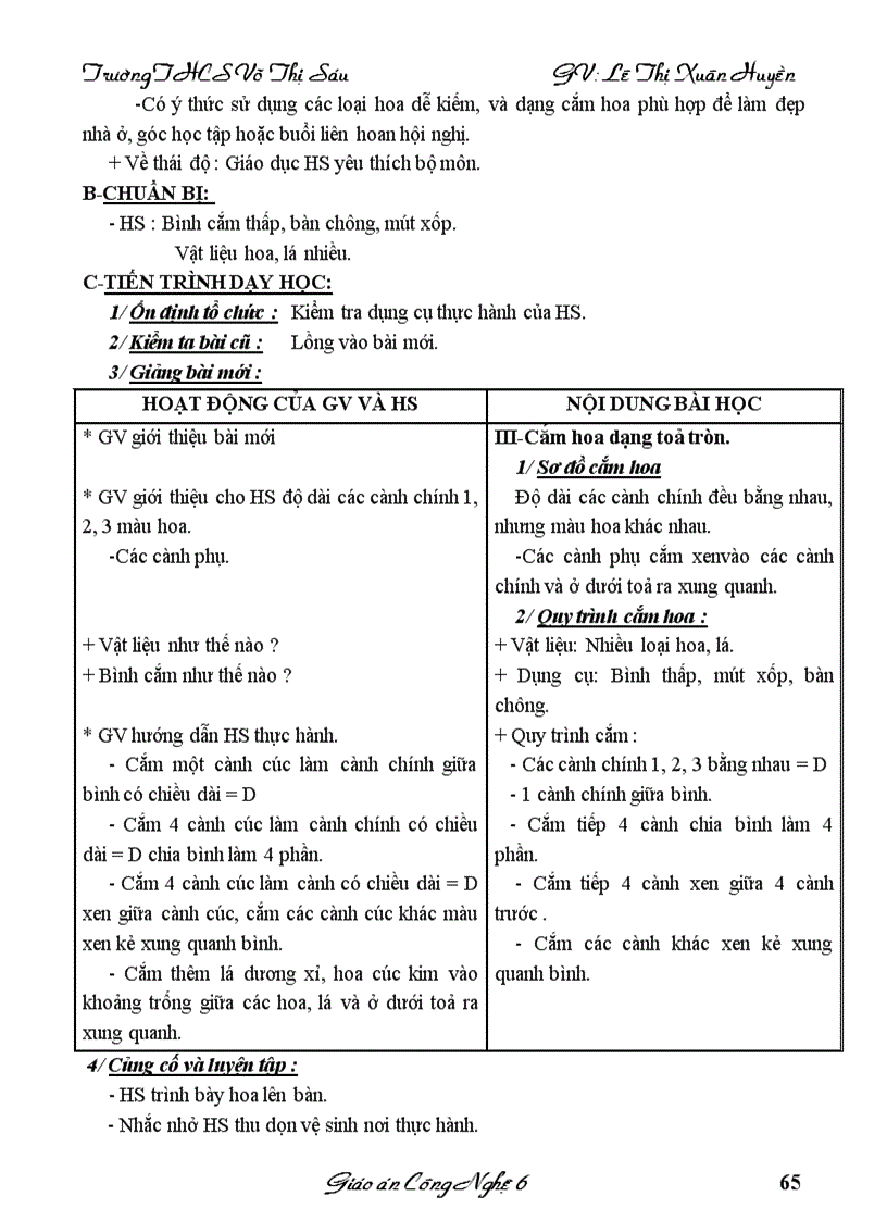 image for page Giáo án công nghệ 6 học kỳ 1
