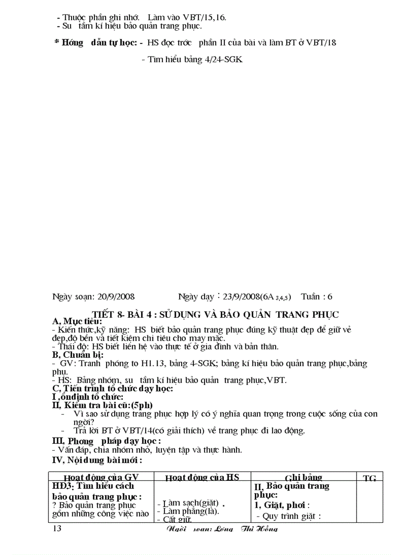 image for page Giáo án công nghệ 6 năm 2009 2010