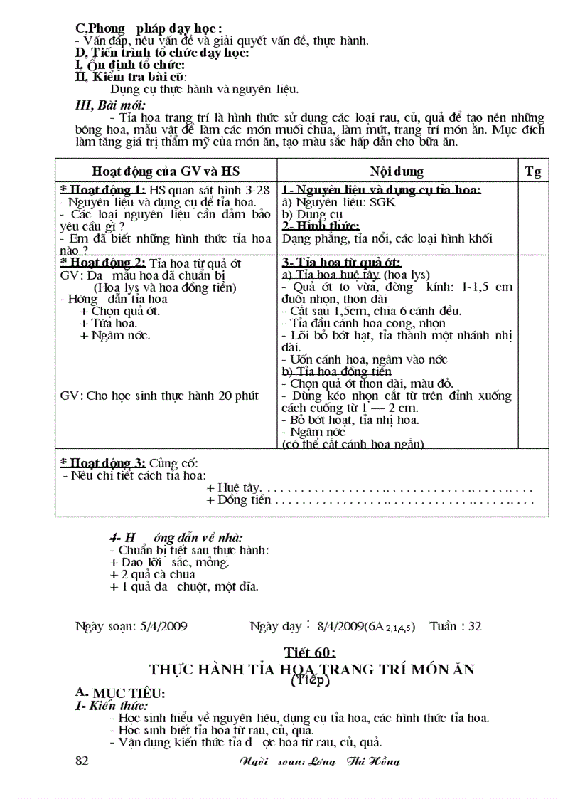 image for page Giáo án công nghệ 6 năm 2009 2010