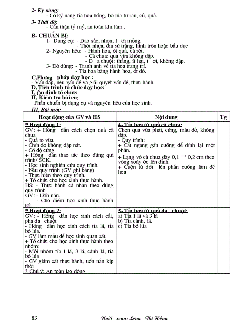 image for page Giáo án công nghệ 6 năm 2009 2010