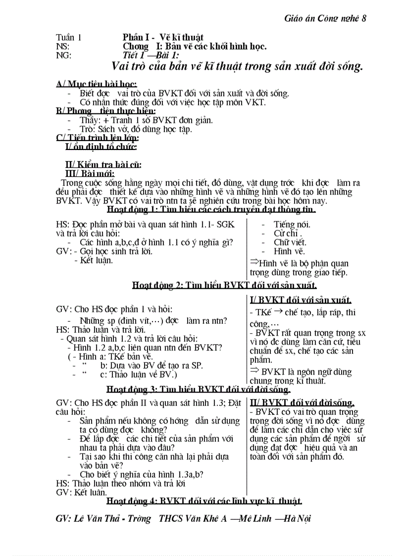 image for page Giao an cong nghe 8